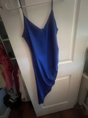 Windsor Blue asymmetrical slip dress thumbnail 2