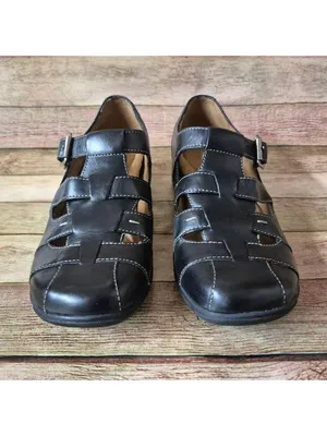 Naturalizer Black Leather Mary Jane Size 7.5M Adjustable Strap Comfort Shoes thumbnail 4