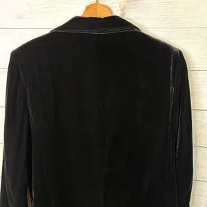 Coldwater Creek Womens size Small Velvet Blazer Black Single Button Whimsygoth thumbnail 5