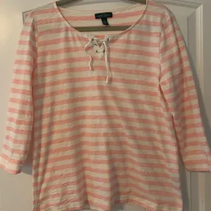 Lauren Ralph Lauren Nautical Striped Top Ties at Neckline Size L NWOT thumbnail 1