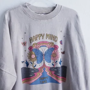 Simply Southern Happy Mind Distressed Pullover Long Sleeve Sweater thumbnail 3