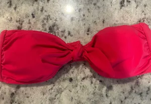 VS hot pink strapless swim top thumbnail 1