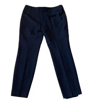 Rena Lange Wool Blend Flat Front Slacks Dress Pants in Black Size 14 thumbnail 1
