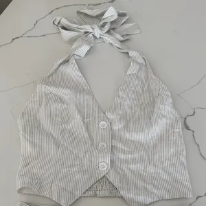 Better Be White Striped Halter Mini Dress thumbnail 2