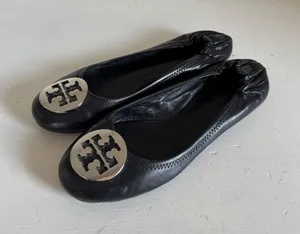 Tory Burch Reva‎ black ballet flats size 7M. Lightly worn thumbnail 1
