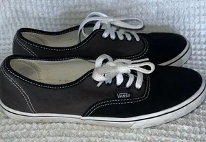Vans Unisex Black And Gray Canvas Sneakers thumbnail 4