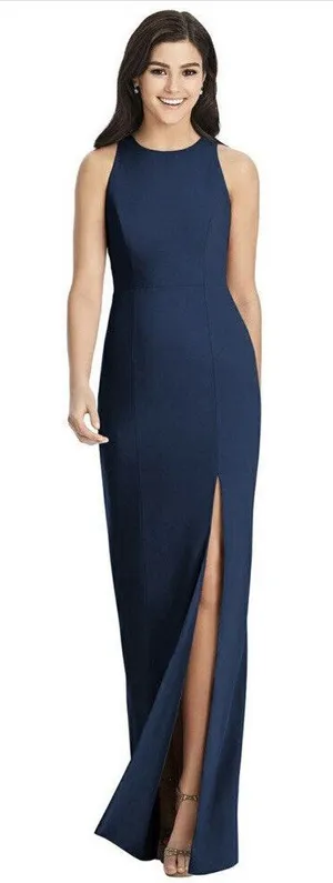 Dessy Collection Diamond Cutout Back Trumpet Gown‎ with Front Slit 3029 Size 4 thumbnail 1