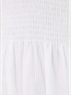 Hill House Home The Nap Dress Smocked Ruffle Straps Tiered White Small thumbnail 4