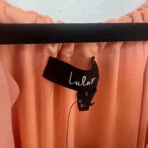 NWT Lulu’s peach tie strap maxi dress size S thumbnail 3