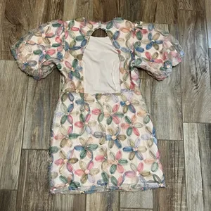 Entro Blush Jacquard Floral Mini Dress thumbnail 5