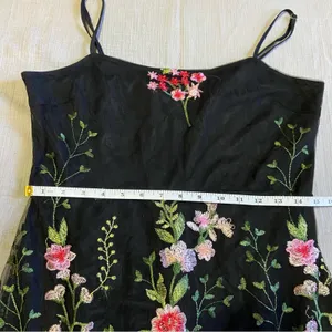 NWOT Lulus Blooming For Love Black Floral Embroidered Midi Dress thumbnail 7