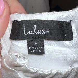 Lulu's White Spaghetti-Strap V-Neck Mini Dress thumbnail 5