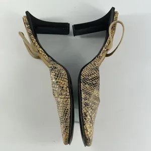 BCBG Vintage Y2K Snakeskin Print Embossed Leather Slingback Heels Shoe Women 8.5 thumbnail 6
