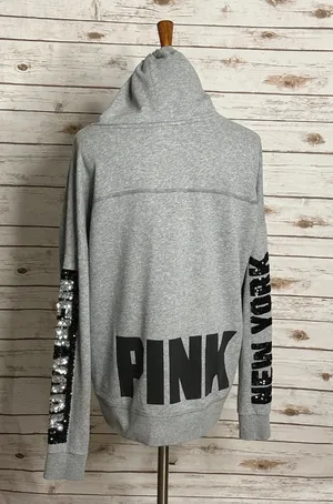 Victoria's Secret PINK sequin 'New York' cowl neck fleece sweatshirt Size Large thumbnail 5