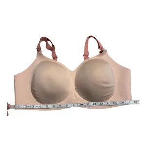 MomCozy Nursing Bra Plus Size 3X Neutral Breastfeeding Wireless thumbnail 2