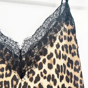 H&M Womens Leopard Animal Print Lace Trim Mob Wife Y2K‎ Cami Tank Top Size M thumbnail 2