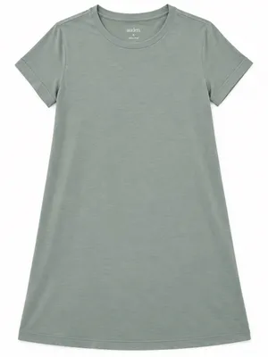 Auden Women’s Short Sleeve T-Shirt Sleep Dress Sage Green Size Small thumbnail 3