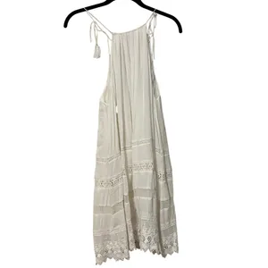 Alice + Olivia White Crochet Embroidered Danna Mini Dress Size Small thumbnail 4