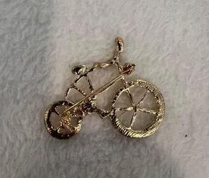 Gold Bicycle Brooch thumbnail 1