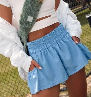 Free People Movement Get Your Flirt On Shorts In Cloudy Waters thumbnail 1