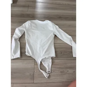 Abercrombie & Fitch Soft A&F Collection White Long Sleeve Scoop Neck Bodysuit M thumbnail 3