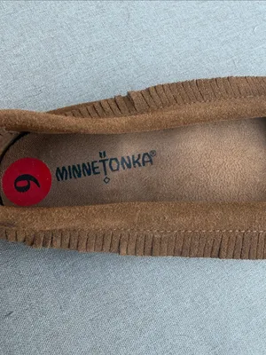 Minnetonka Brown Leather Beaded Moccasin loafers size 6 NEW thumbnail 3