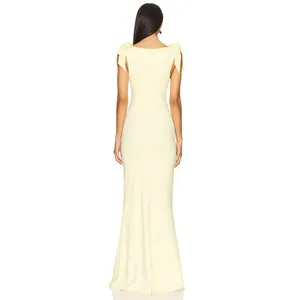 OW Collection x REVOLVE Cornelia Bodycon Romantic Butter Yellow Girly Gown NWT S thumbnail 3