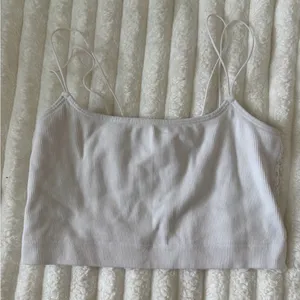 Gilly Hicks Ribbed Spaghetti Strap Crop Top - White thumbnail 1