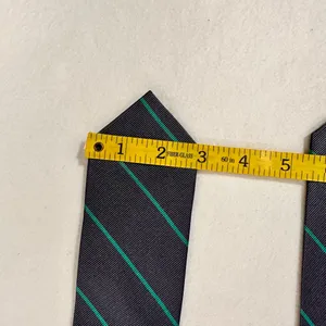 J Crew Silk Necktie Grey Green Tie Diagonal Stripe Preppy Career Wedding thumbnail 4