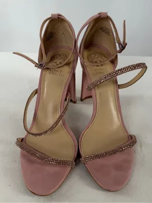 Vince Camuto Dusty Pink Rhinestone Strap‎ Block Heels Size 8.5 thumbnail 5