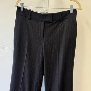 Ann Taylor Womens Pinstripe Wool Blend Wide Leg Dress Pants Grey Size 4 252206 thumbnail 3