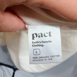 PACT $98 NWOT Women's Organic Cotton Classic Fine Knit Relaxed Cream Sweater L thumbnail 6