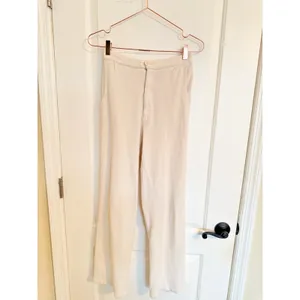 Djerf Avenue Terry‎ Pants Women S Cream Organic Cotton Relaxed Loungewear thumbnail 3