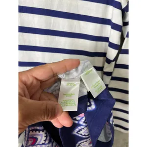 Lilly Pulitzer Beacon Dress Navy Stripe 3/4 Sleeve Preppy‎ Coastal Resort Large thumbnail 6