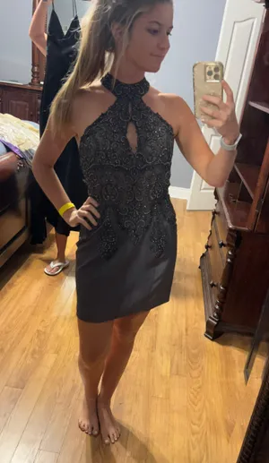 Short Cocktail Dress Black thumbnail 4