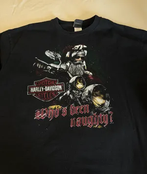 Santa Harley Davidson graphic tee  thumbnail 1