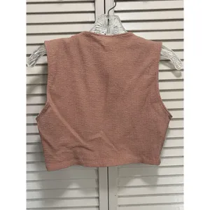 Zara Dusty Rose Tank Top Cropped‎ Size Medium Strap Soft Ribbed thumbnail 4