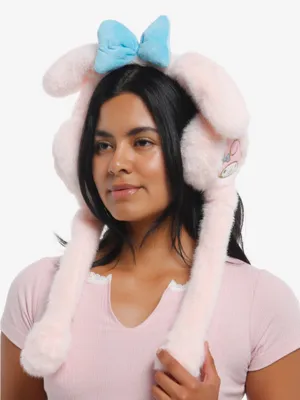 Sanrio My Melody Plush Pink Earmuffs with Moveable Ears thumbnail 1
