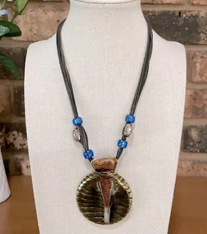 Egyptian revival statement necklace Blue thumbnail 1