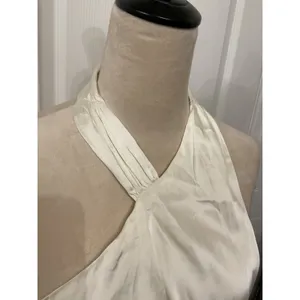 NWT Danielle Bernstein WeWoreWhat Satin Stretch Charmeuse Halter Top Ivory M thumbnail 5