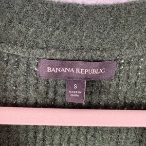 Banana Republic Green Aire Wool Blend Cardigan Waffle Knit‎ Small GUC thumbnail 4