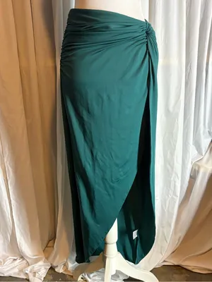 Womens Sarong Emerald Green Thigh High Slit Maxi Skirt Size M thumbnail 2
