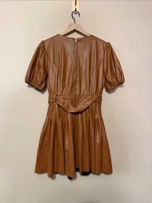Lost + Wander Faux Leather Dress Size Medium NWT Set The Scene Mini Dress thumbnail 7