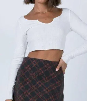 White Long Sleeve Crop Top thumbnail 2
