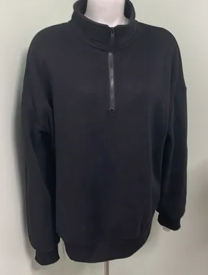 ANRABESS Half Zip Black Sweatshirt thumbnail 1