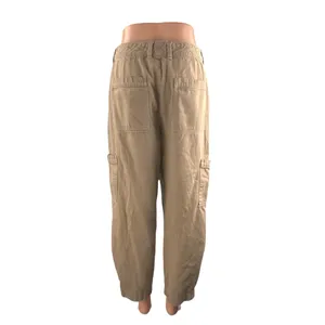Banana Republic Womens Brown High Rise Barrel Wide Leg Cargo Denim Jeans Pants 4 thumbnail 3