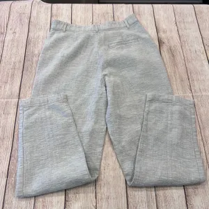Zara Womens High Rise Textured Cotton Tapered Pants Light Grey Size 4 8574/039 thumbnail 7