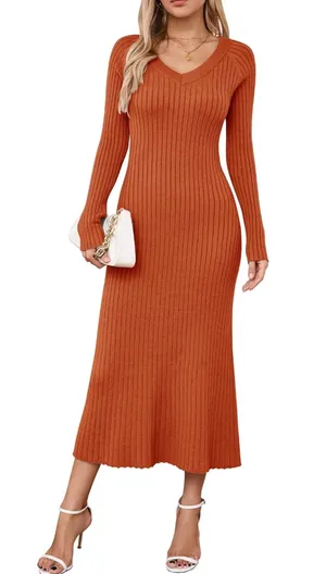 Orange Sweater Dress Size M thumbnail 1