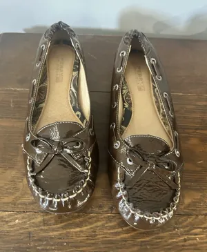 Sperry Topsider Patent Leather Brown Boat Shoes Loafers Women’s Size 7 Slip On thumbnail 1