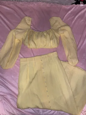 TJ Maxx Yellow Two Piece Skirt Set thumbnail 3